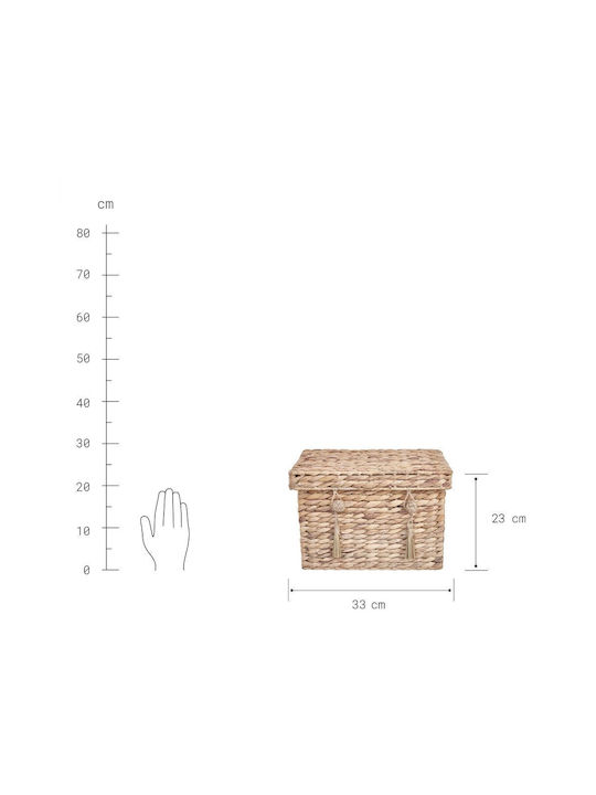 Butlers Διακοσμητικό Καλάθι Ψάθινο με Καπάκι 33x23εκ.