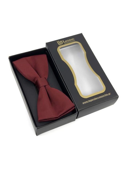 Legend Accessories Σετ Υφασμάτινo Παπιγιόν με Μαντήλι Μπορντό