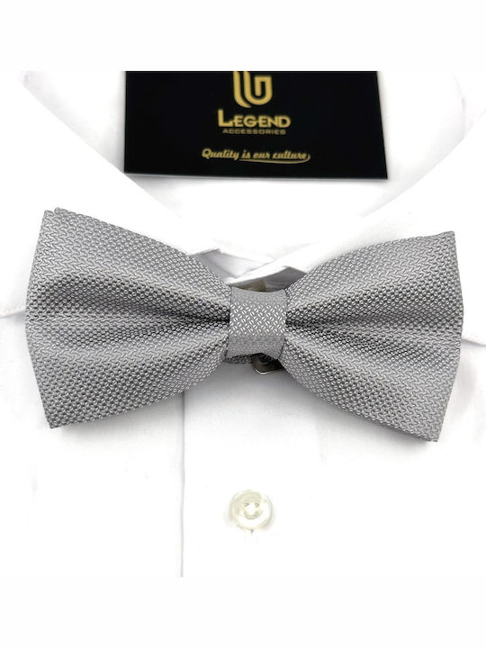 Legend Accessories Комплект Папионка с кърпа Сребрист
