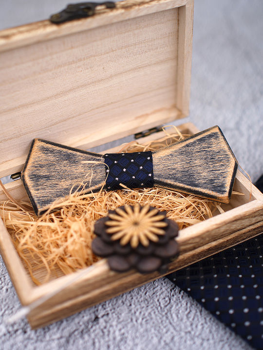 Legend Accessories Wooden Bow Tie Set with Cufflinks, Pochette and Pin Green Legend LGDWT-325