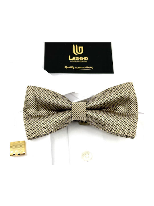 Legend Accessories Bow Tie Set with Pochette Beige