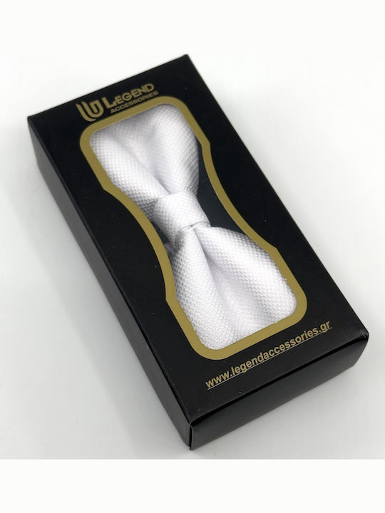 Legend Accessories Set Fliege mit Taschentuch Weiß