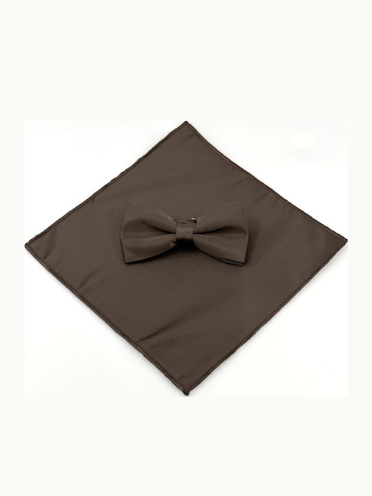 Legend Accessories Bow Tie Set with Pochette Brown