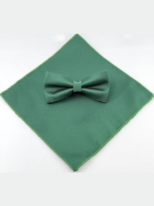 Legend Accessories Bow Tie Set with Pochette Green