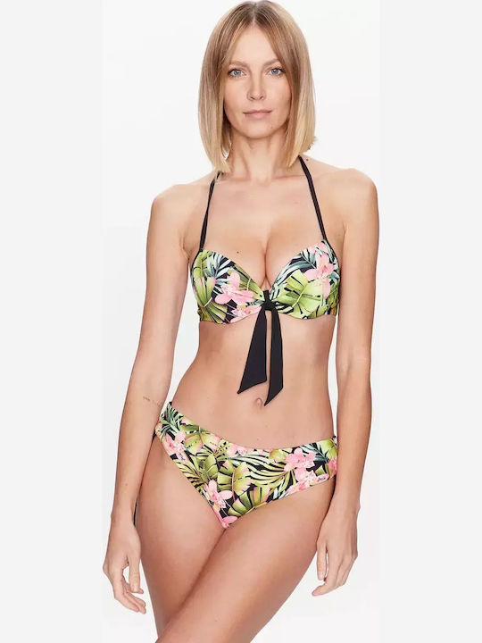 Bikini Slip με Κορδονάκια Floral