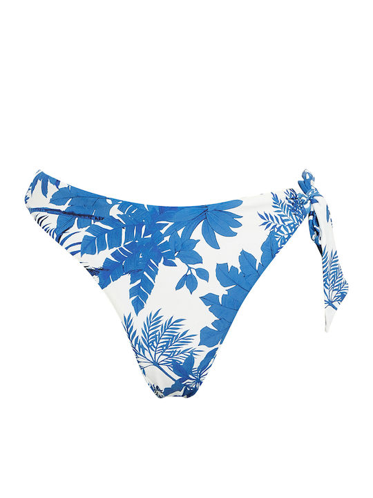 Bikini Slip με Κορδονάκια Μπλε