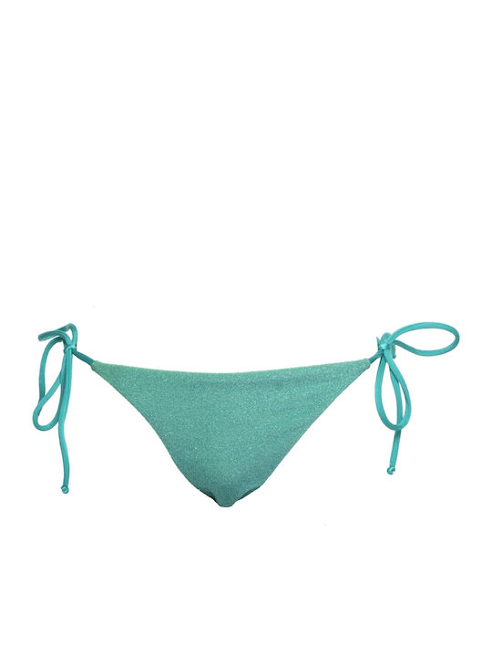 AMARYLLIS Bikini Slip με Κορδονάκια Τιρκουάζ