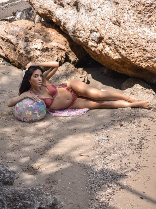 Bikini Τριγωνάκι με Ενίσχυση Χρυσό