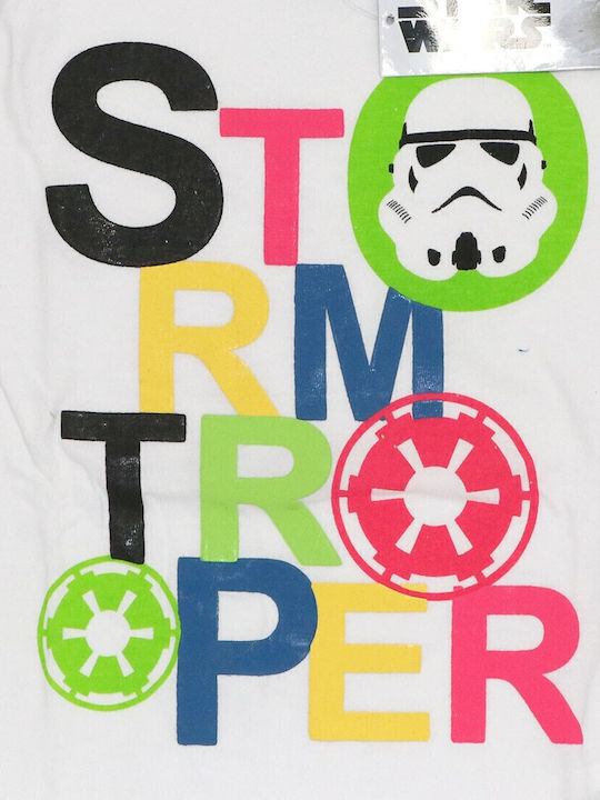 Disney Παιδική Πιτζάμα Καλοκαιρινή Λευκή Star Wars