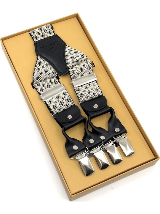 Legend Accessories Suspenders Printed Beige