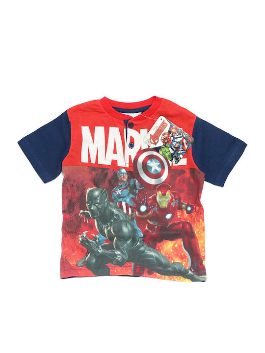 Marvel Παιδική Πιτζάμα Καλοκαιρινή Navy Μπλε