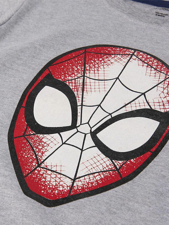 Marvel Παιδική Πιτζάμα Χειμωνιάτικη Βαμβακερή Γκρι