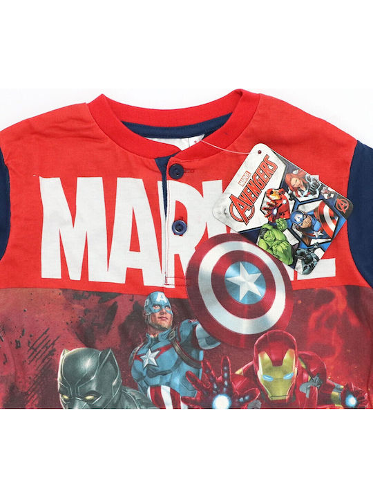 Marvel Παιδική Πιτζάμα Καλοκαιρινή Navy Μπλε