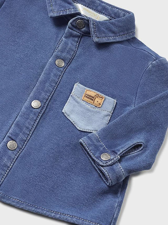 Kinder Hemd Langarm Denim Blau