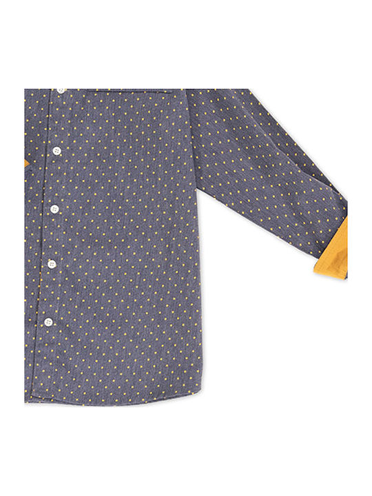 Kinder Polka Dot Hemd Langarm Blau