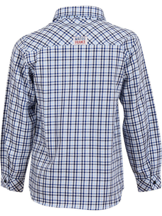 Matoufrance Kids Checked Shirt Blue