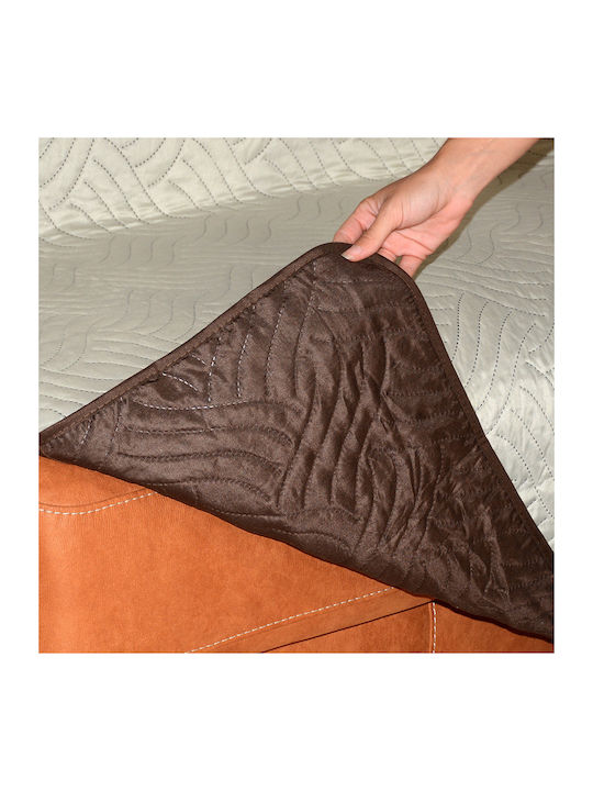 Elastic Cover for Two Seater Sofa Brown 190x240cm 1pcs