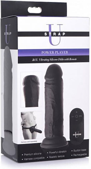 Strap U Realistic Vibrator with Remote Control 16.5cm Black