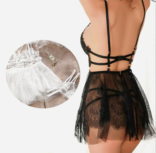 La Lolita Amsterdam Set Sexy Nightgown with Lace and Transparency Red