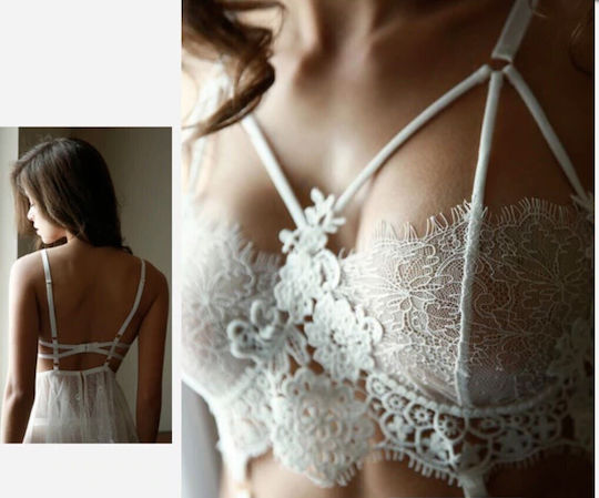 La Lolita Amsterdam Σετ Sexy Νυχτικό με Δαντέλα & Διαφάνεια Λευκό
