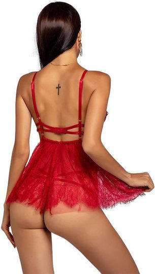 La Lolita Amsterdam Louisa Sexy Lingerie Set with Transparency Orange