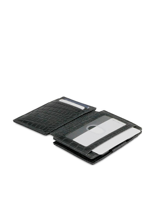 Кожен Мъжки Портфейл За Карти С RFID Черен