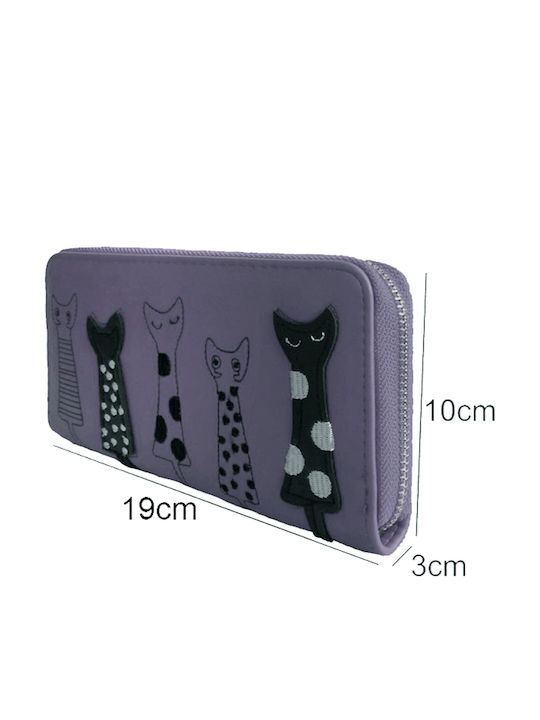 Large Fabric Women's Wallet Classic Purple