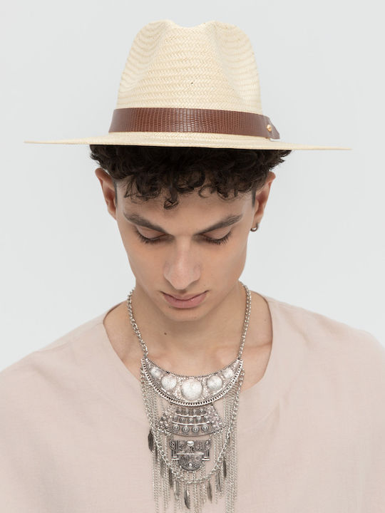 Aristoteli Bitsiani Men's Hat Fedora Beige