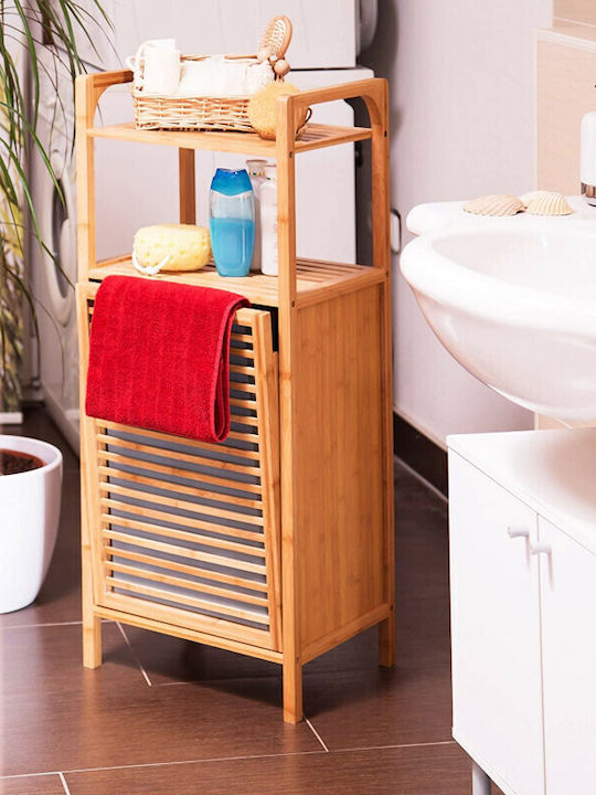 Relaxdays Laundry Basket Bamboo 25lt Brown