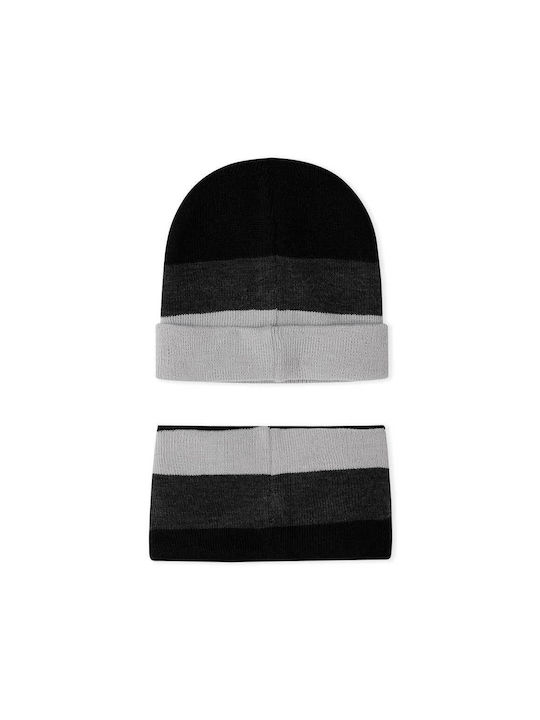 Tuc Tuc Kids Beanie Set with Scarf Knitted Gray