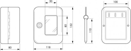 Thirard Metallic Wall Key Hook With Lock 1 Hook 118x152cm