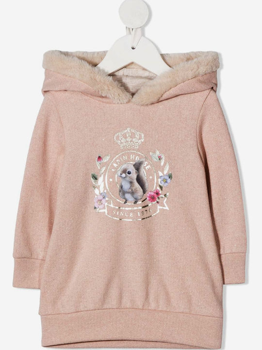 Kids Sweatshirt with Hood Pink