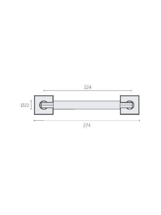 Zogometal Λαβή Εξώπορτας 274mm Μαύρο