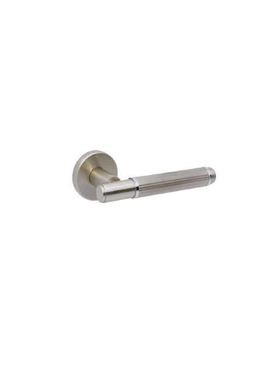 Convex Lever Middle Door with Rosette Right 5532-CO-1935-RO-ROY-R with Rosette Silver