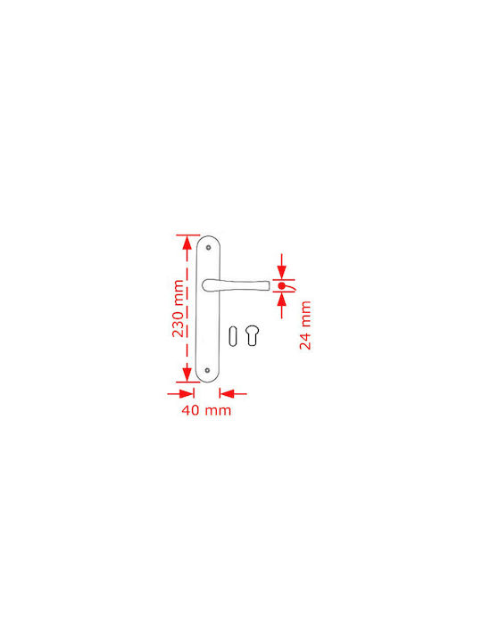 Viobrass Lever Middle Door with Plate 211 Pair Black