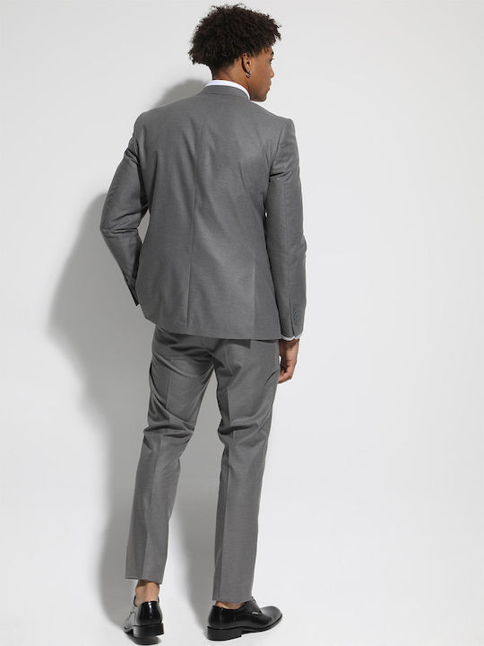 Men's Suit with Vest Gray