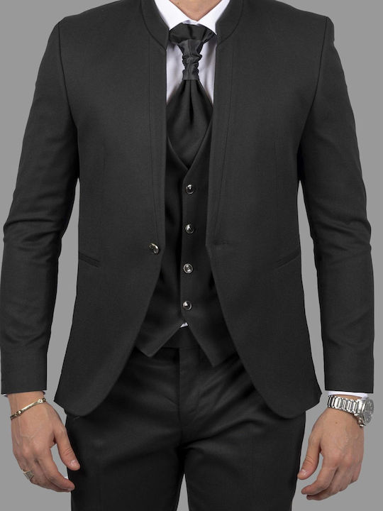 Dezign Men's Summer Suit Slim Fit Black