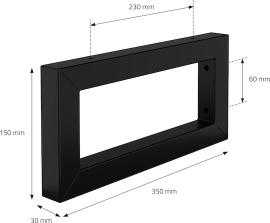 ML-Design Heavy-Duty Metallic Corner Shelf Black 350x150mm 490006961