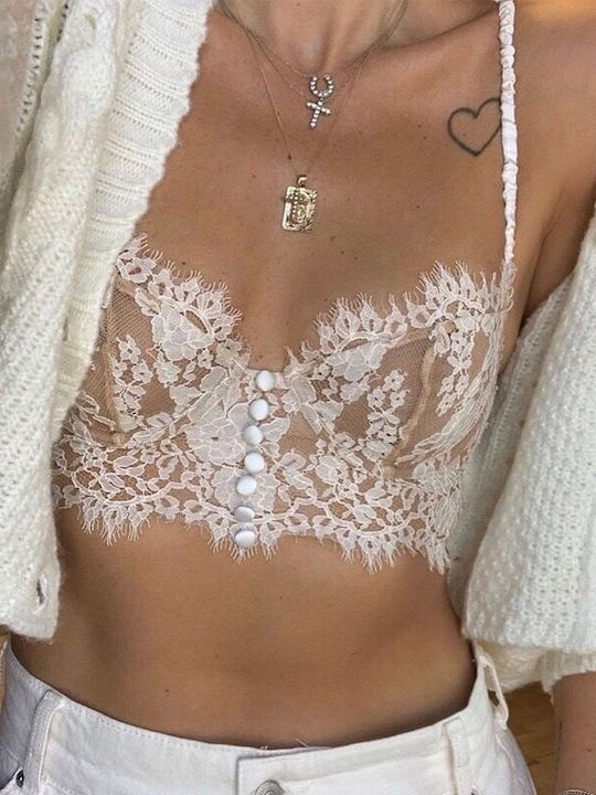 La Lolita Amsterdam Adelaide Bralette White Bra