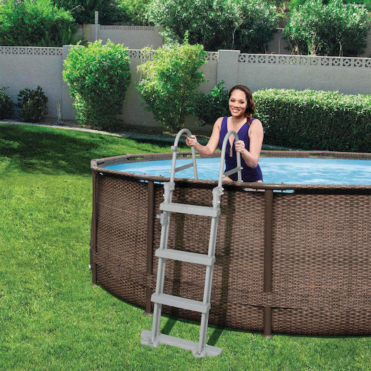 vidaXL Scară de piscină din plastic Gri