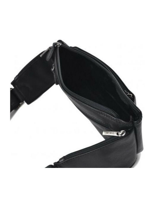Men's Leather Bum Bag Black