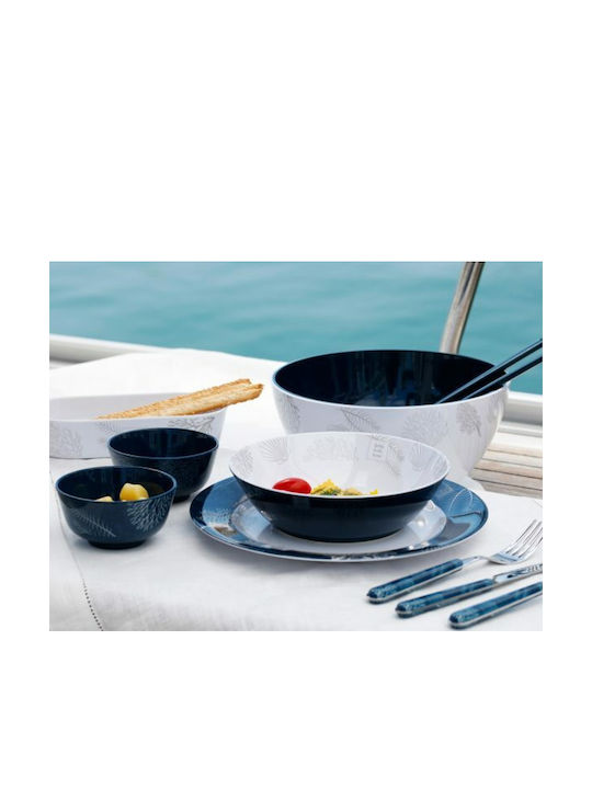Marine Business Melamine Salad Bowl with Salad Spoons White 25x25cm