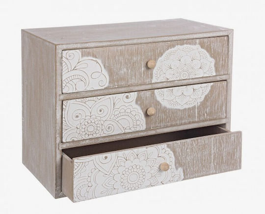 Bizzotto Ξύλινο Συρταράκι Γραφείου 3 Θέσεων 17x17x20.5cm Μπεζ