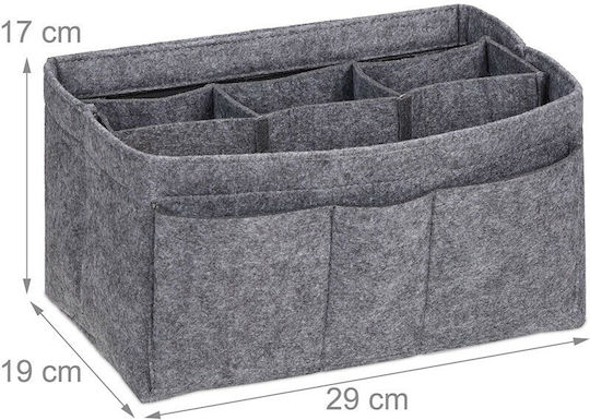 Relaxdays Storage Basket Fabric Gray 17x29x19cm 1pcs