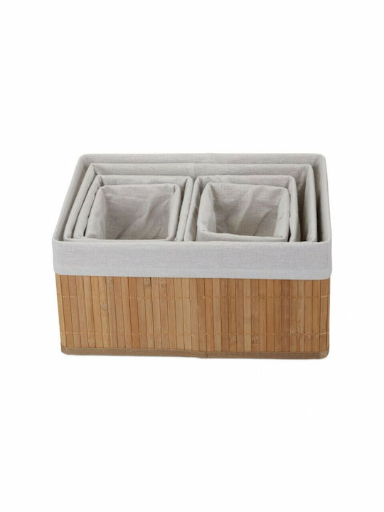 Relaxdays Καλάθι Αποθήκευσης Bamboo Καφέ 1.4lt 6τμχ