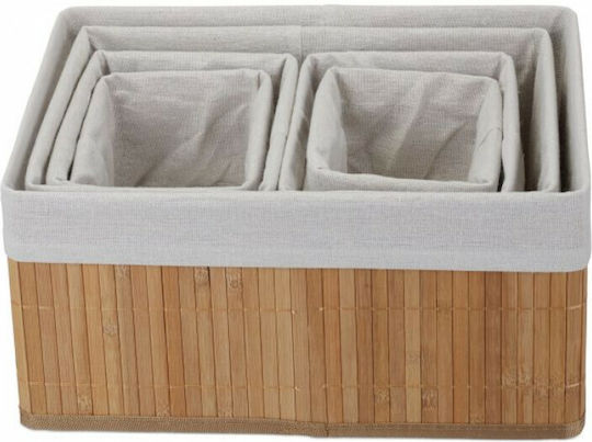 Relaxdays Coș de Depozitare Bambus Maro 1.4lt 6buc