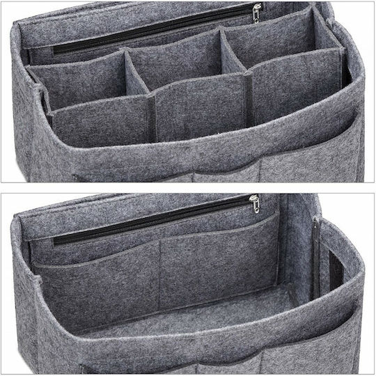 Relaxdays Storage Basket Fabric Gray 17x29x19cm 1pcs