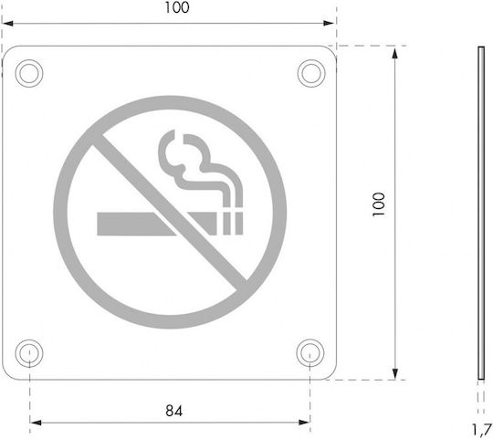 Thirard Sign "Prohibition of Smoking " 10x10cm