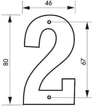 Thirard Πινακίδα με Αριθμό 2 σε Μαύρο Χρώμα 8cm 00967162