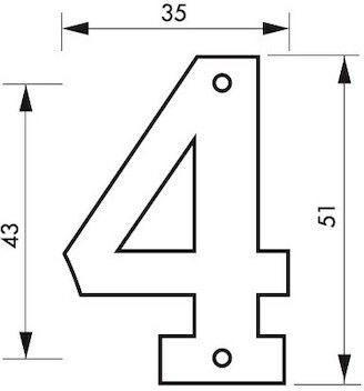 Thirard Sign with Number in Gold Color 5.1cm 00967194